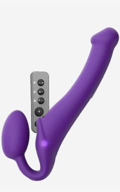 Julegave til hende Vibrating Bendable Strap On Purple M