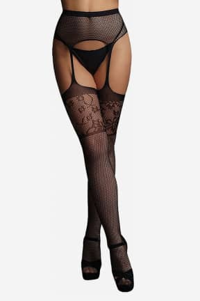 Nyheder Le Désir Garterbelt Stockings with Lace Top One Size