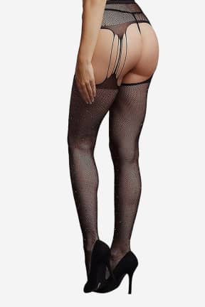 Lingeri Le Désir Suspender Rhinestone Pantyhose One Size