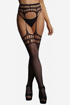 Alle Le Désir Garterbelt Stockings with Open Design One Size