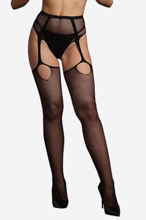 Lingeri Le Désir Panty With Attached Stockings One Size - Selvsiddende strømper