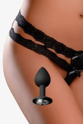 Lingeri Crotchless Secret Gem Black