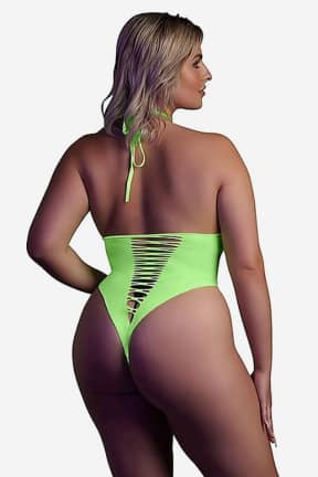 Lingeri Glow In The Dark High Cut Body Green