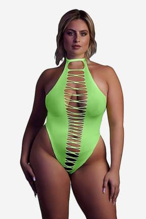 Lingeri Glow In The Dark High Cut Body Green