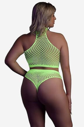 Alle Glow In The Dark Turtle Neck And High Waist Slip Green