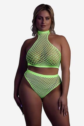 Alle Glow In The Dark Turtle Neck And High Waist Slip Green