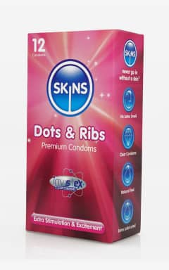 Kondomer Skins Condoms Dots And Ribs 12-pack