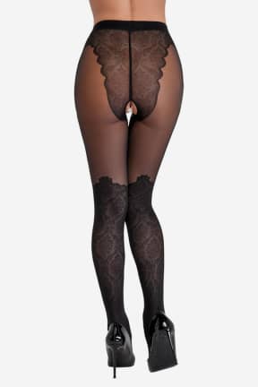 Alle Cottelli Crotchless Tights Lace S