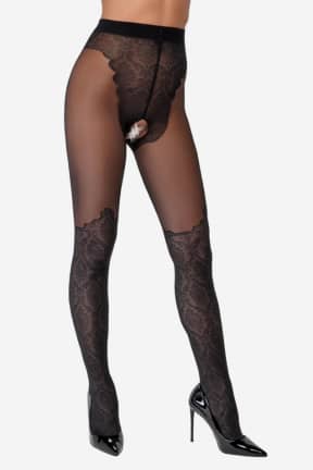 Alle Cottelli Crotchless Tights Lace S