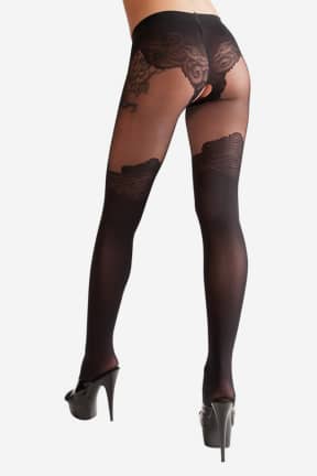 Nyheder Cottelli Crotchless Tights Lace Pantie S