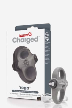 For mænd Screaming O Charged Yoga Vibrating Cock Ring Grey