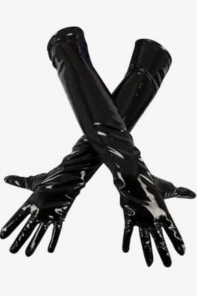 Lingeri Black Level - Vinyl Gloves - Black - Skinnende sorte vinylhandsker - prikken over i’et til dit fetish-look.
