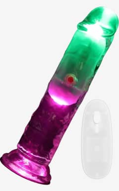 Alle RealCock - LED Vibrating Straight Cock - Transparent - 15cm