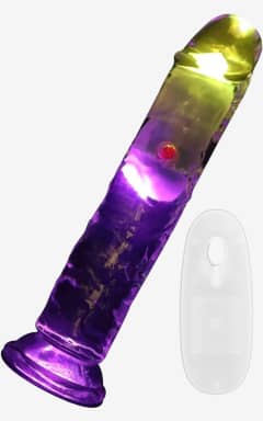 Alle RealCock - LED Vibrating Straight Cock - Transparent - 18cm