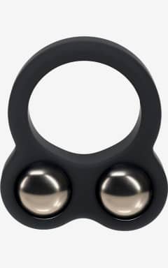 For mænd Levelz - Liquid Silicone Double Weighted Ball Cockring - Black