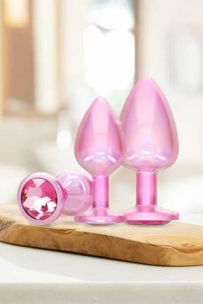 Buttplug Ouch! - Paris Collection Metal Anal Plug Set - Pink
