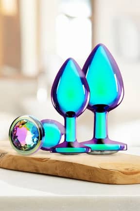 Intimlegetøj Ouch! - Venice Collection Metal Anal Plug Set - Iridescent