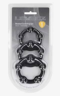 For mænd Levelz - Beaded Silicone Cockring Set Of 3 - Black - S/M/L