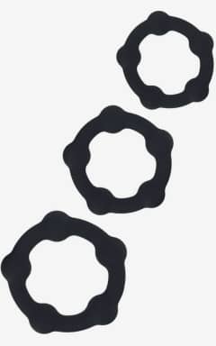 For mænd Levelz - Beaded Silicone Cockring Set Of 3 - Black - S/M/L