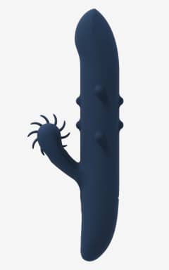 For kvinder Dreamtoys - Goddess Collection - Athena Rabbit Vibrator With Moving Beads And Spinning Wheel - Blue