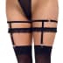 Cottelli Accessoires - Velvet And Lace Suspender Garters - Black - S/M