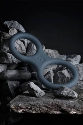 Sexlegetøj til ham Boners - Silicone Cock Ring And Ball Stretcher - Grey