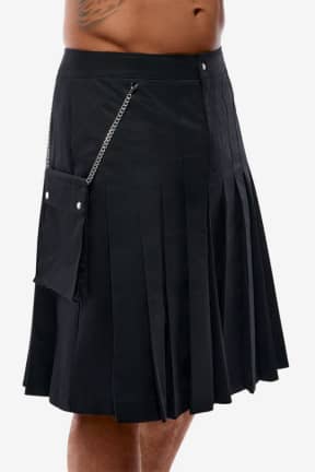 Sexet Lingerie Svenjoyment - Kilt - Black - Tæt, maskulin pasform med læg giver lækker bevægelse, når du danser. Aftagelig kædelomme holder dine ting tæt på kroppen, helt uden taske.
