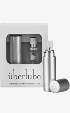 Sol og Strand Überlube - Good-to-Go Traveler - Silver - 15 ml - Silkeblød, vand- og svedresistent silikoneglid, der holder længe og føles ren. Refillbar pumpe i diskret alu - nem at dosere, nem at tage med.