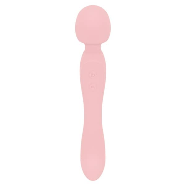 Good Vibes Only - Double-Sided Wand Vibrator - Soft Silicone - Pink