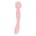 Good Vibes Only - Double-Sided Wand Vibrator - Soft Silicone - Pink