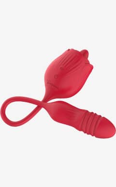 Intimlegetøj Teazers – Rose Thrusting Dildo Vibrator – Red