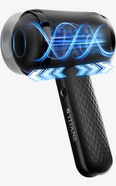 Alle Dreamtoys Titanz - Thrusting Blow Gun - Dobbelt motor giver hårde stød og dybe vibrationer, som en fræk nat med din favoritmodel. Aftagelig, rillet sleeve gør rengøring let, og den er genopladelig og stænktæt.