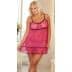 Flower Mesh Babydoll Pink Queen Size