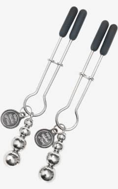 Alle The Pinch - Nipple Clamps - Justerbare brystklemmer med perlevægte – fra mild til intens