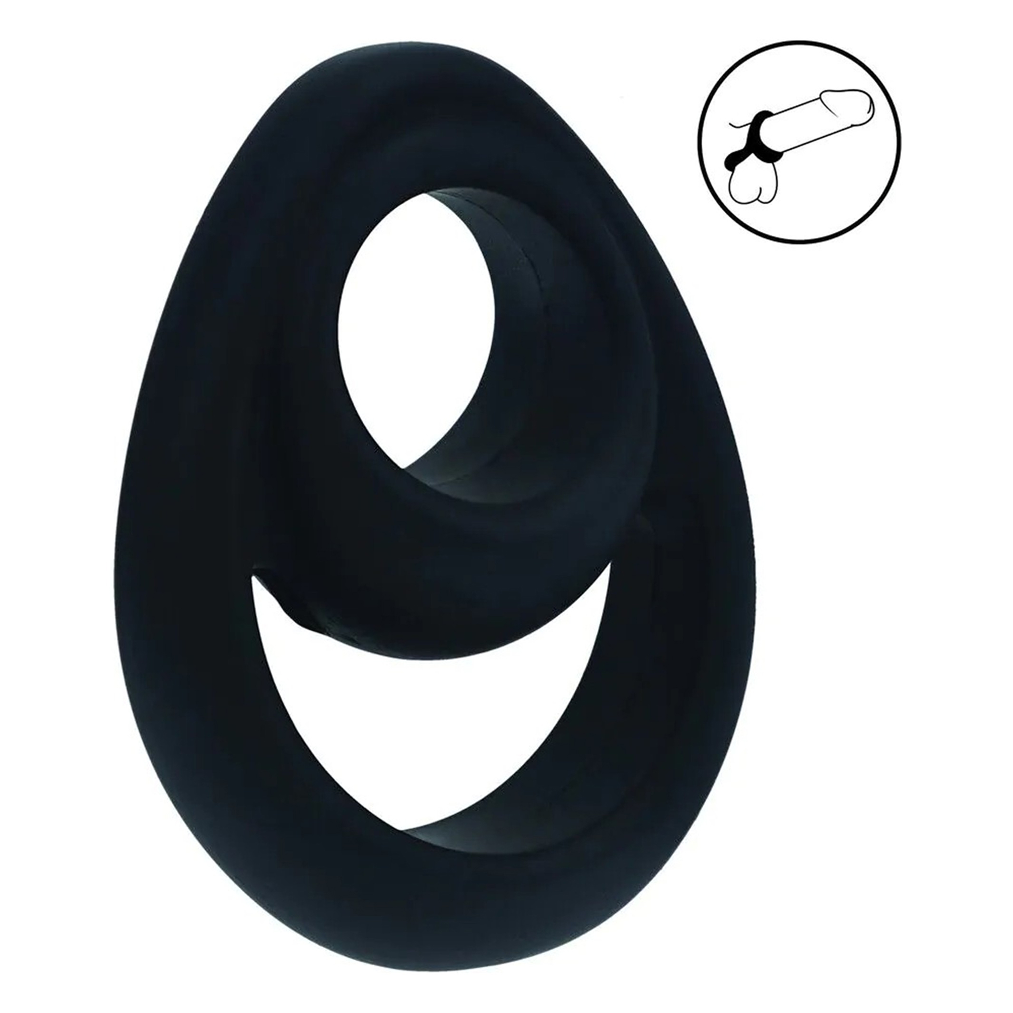 Brug Levelz - Double Ergo Silicone Cockring - Black til en forbedret oplevelse