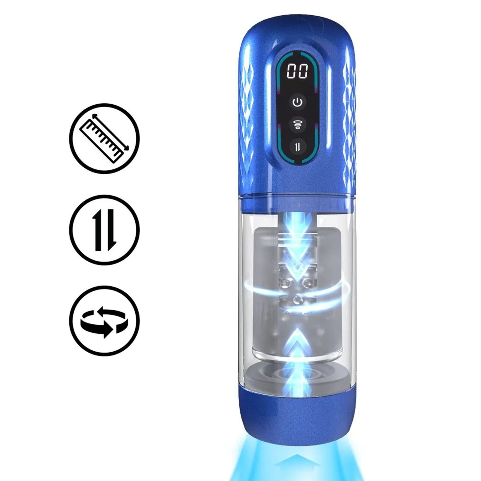 Brug Pumped - Vortex Suction Rotation And Thrusting Masturbator Pump - Metallic Blue til en forbedret oplevelse