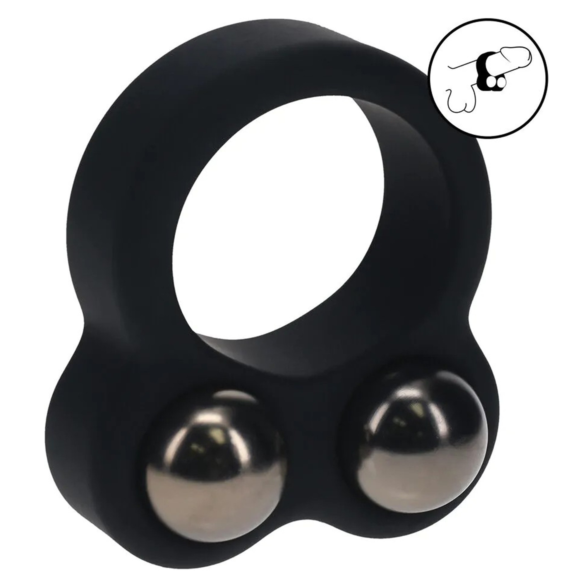Brug Levelz - Liquid Silicone Double Weighted Ball Cockring - Black til en forbedret oplevelse