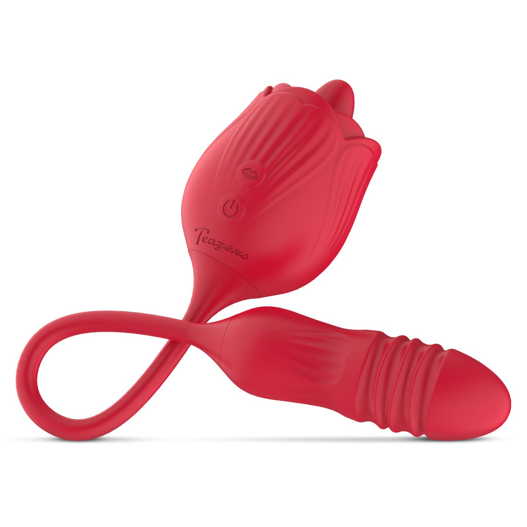 Brug Teazers  -  Rose Thrusting Dildo Vibrator  -  Red til en forbedret oplevelse