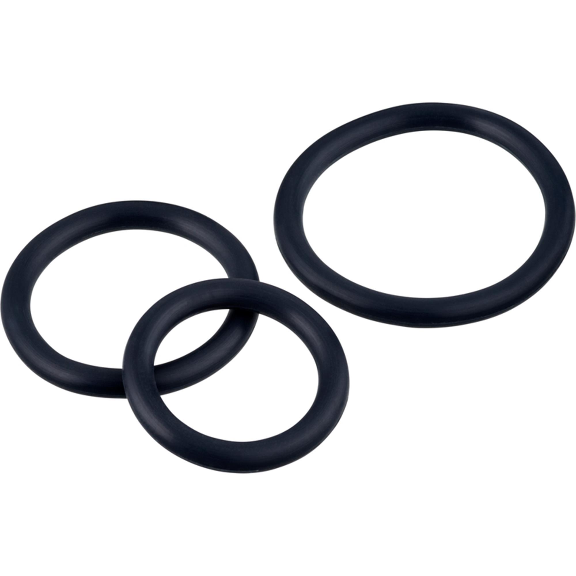 RFSU Pleasure Rings Penis Ring Set, 3-pack Black thumbnail