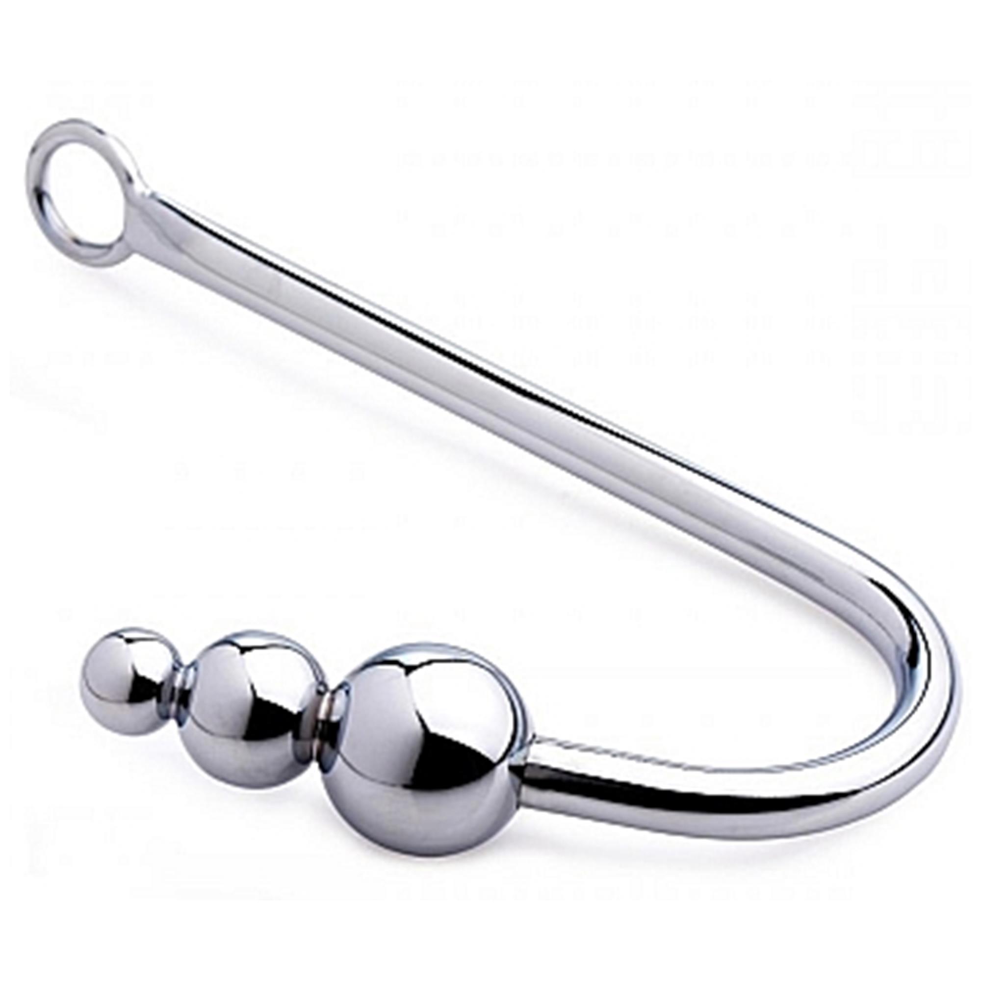 Steel Anal Hook with Beads thumbnail