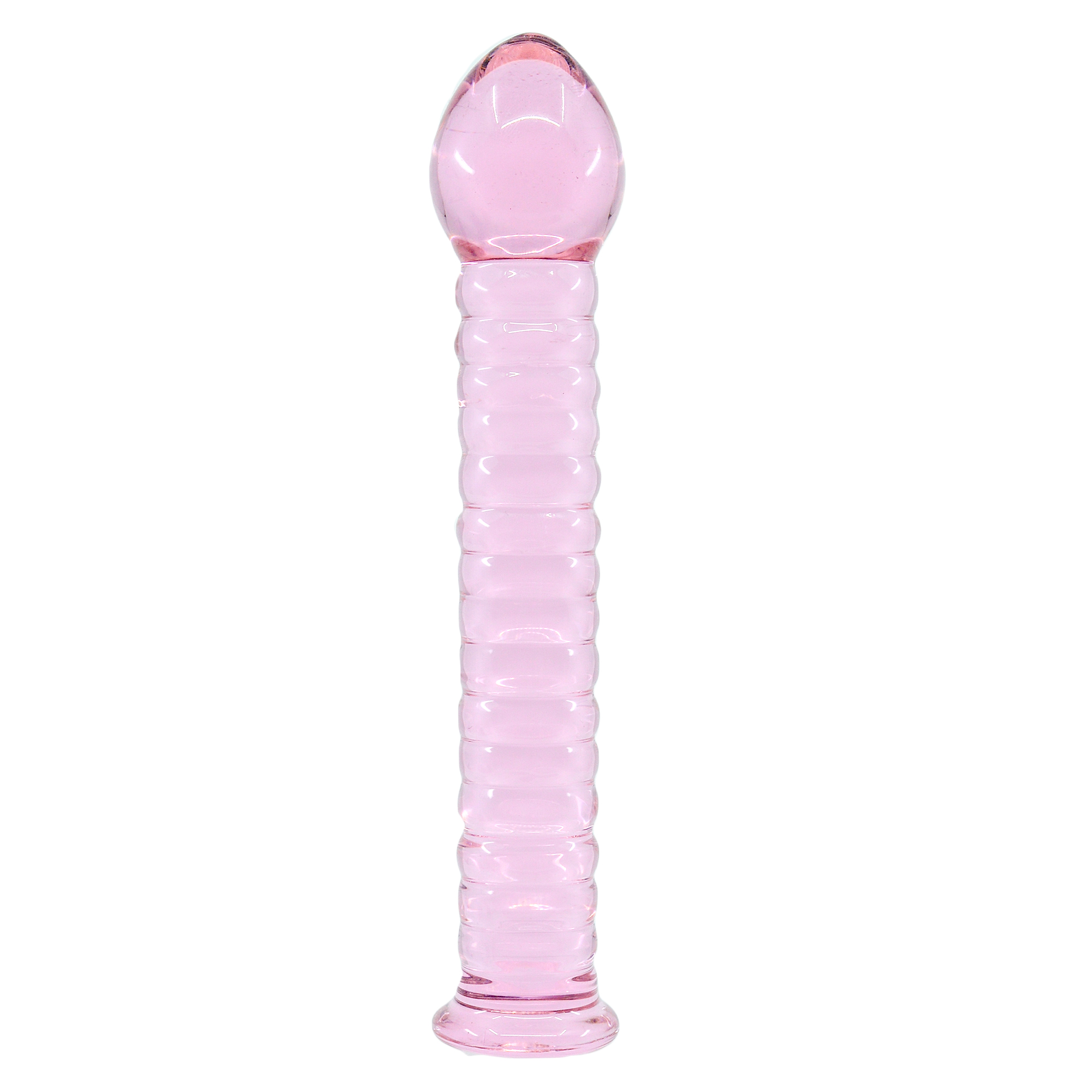 Glassy Rose Ripple Dildo