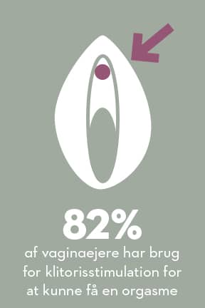 82% af vaginaejerne har brug for klitorisstimulation for at kunne få en orgasme