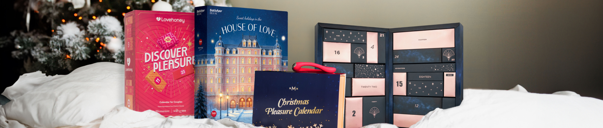 Sexede julekalendere hos Mshop - Satisfyer Deluxe och Naughty & Nice julkalender 2025